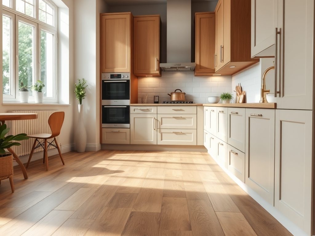 Jak dobrać podłogę do frontów kuchennych, by stworzyć harmonijną i funkcjonalną aranżację