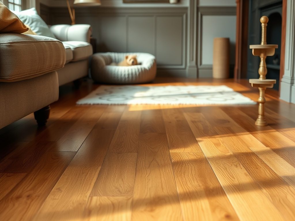 Podłoga drewniana w domu ze zwierzętami: jak wybrać, zabezpieczyć i pielęgnować trwałą powierzchnię