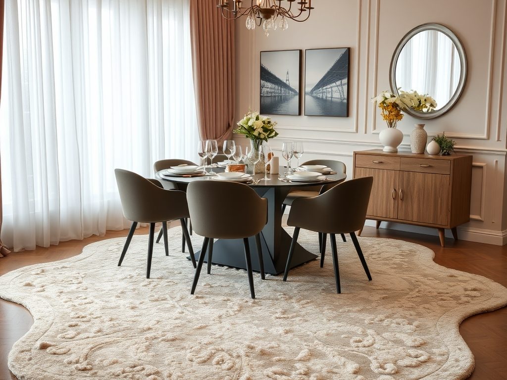 Dywan do jadalni: jak wybrać kształt, rozmiar i materiał, by łączyć styl z praktycznością