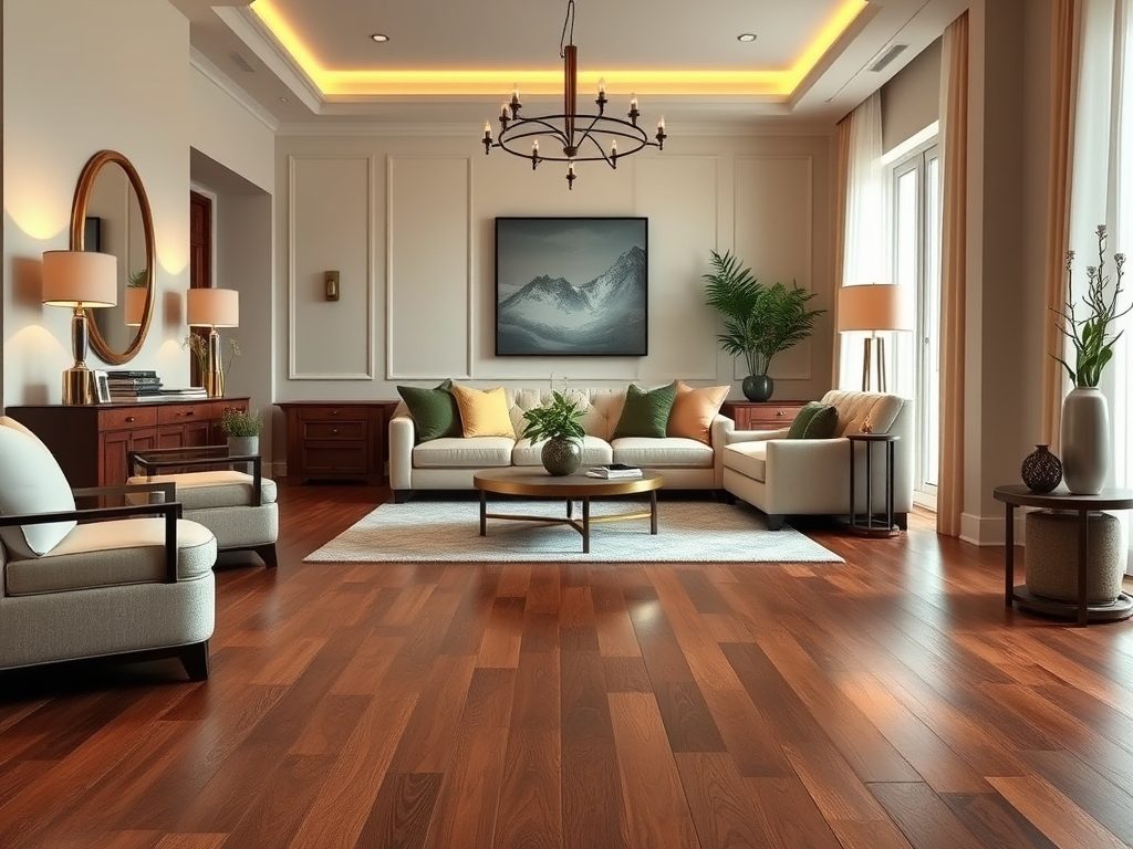 Podłoga w odcieniu orzecha: jak łączyć kolory i materiały dla harmonijnej aranżacji wnętrza