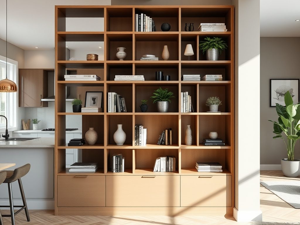 Regał między kuchnią a salonem: jak funkcjonalnie oddzielić przestrzeń bez utraty światła i komfortu